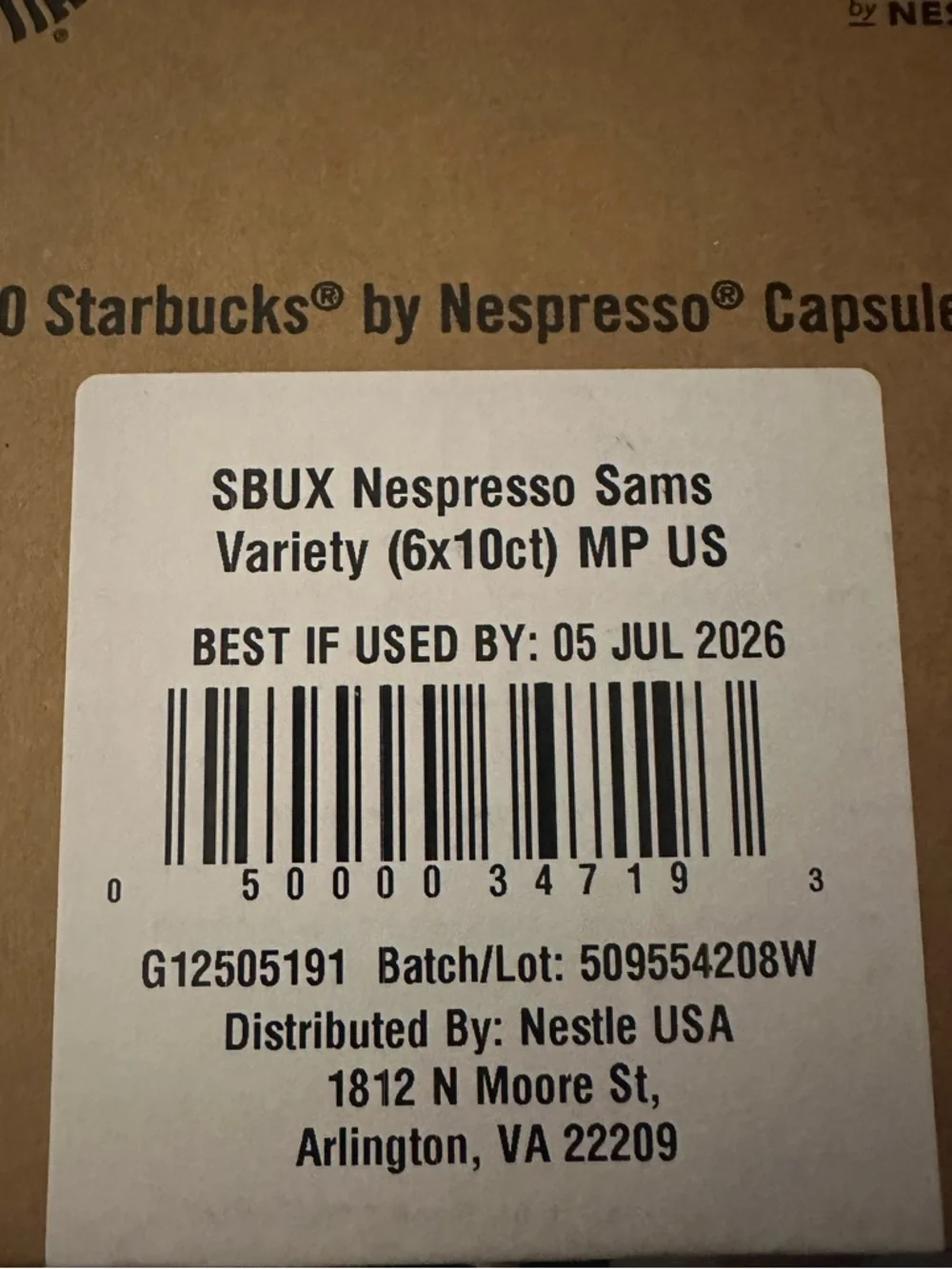 Sealed Nespresso Starbucks Capsules Pods Variety Pack 60 count Box - Picture 2 of 2